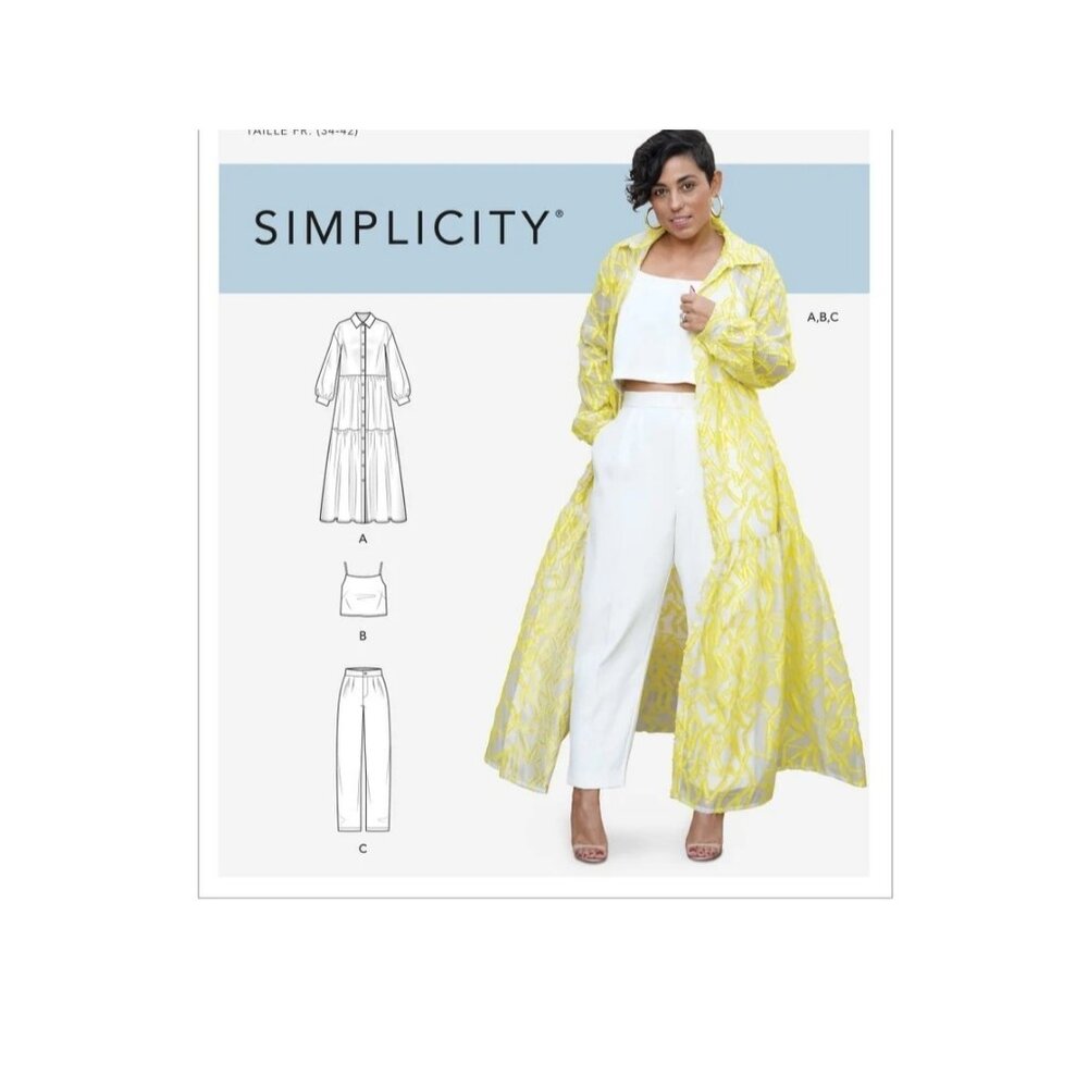 Simplicity Sewing Pattern S9114 Misses Dress Top Pants Sizes 16-24 Uncut